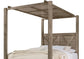 Cool Rustic - King And Queen Wood Panel Canopy - Stone Gray