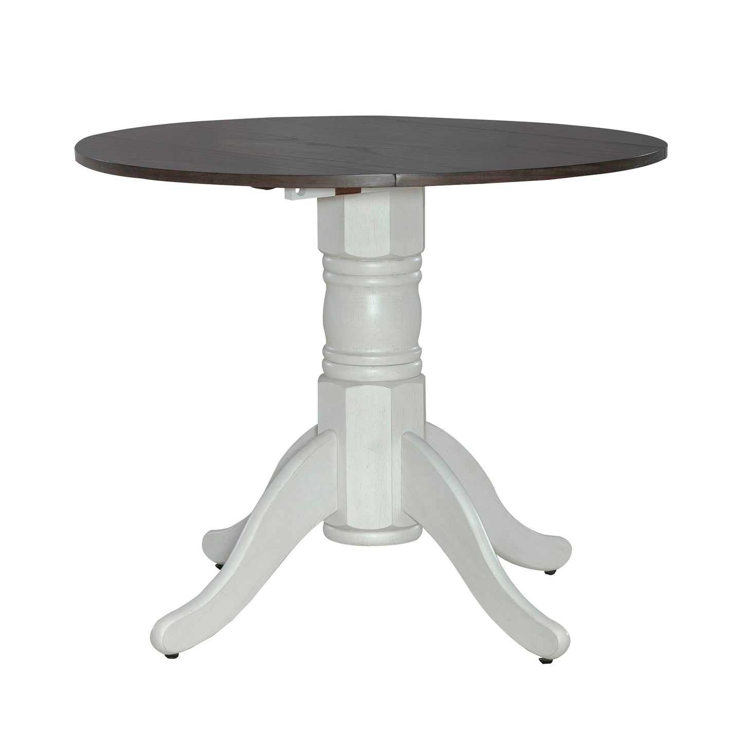 Brook Bay - Drop Leaf Table Base - Textured White / Carbon Gray