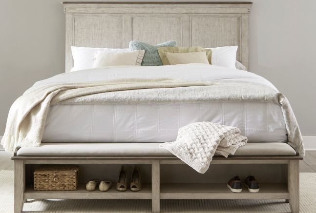 Ivy Hollow - Panel Bed Rails - Weathered Linen / Dusty Taupe