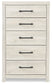 Cambeck  Panel Headboard With Mirrored Dresser And Chest