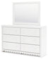 Mollviney Full Panel Headboard with Mirrored Dresser