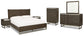 Arkenton California King Panel Bed with Mirrored Dresser, Chest and 2 Nightstands