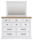 Ashbryn California King Panel Storage Bed with Mirrored Dresser
