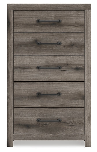 Graystorm Queen Panel Bed with Mirrored Dresser, Chest and Nightstand