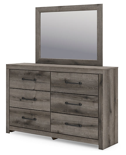 Graystorm Twin Panel Bed with Storage with Mirrored Dresser, Chest and Nightstand