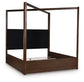 Dilenno Queen Canopy Bed with Mirrored Dresser, Chest and Nightstand