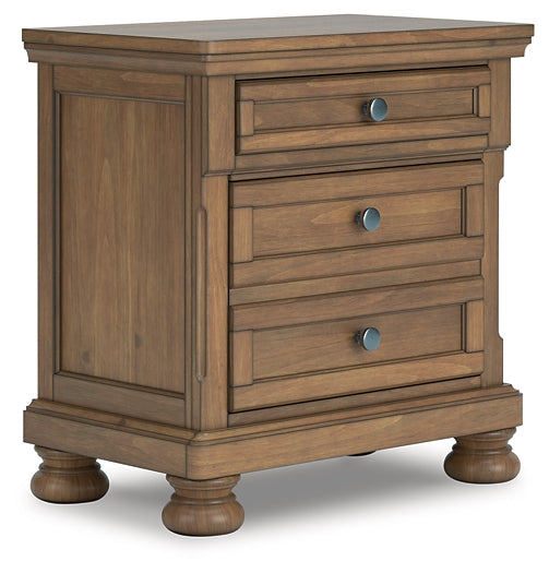 Feddinger Queen Storage Sleigh Bed with Mirrored Dresser, Chest and Nightstand