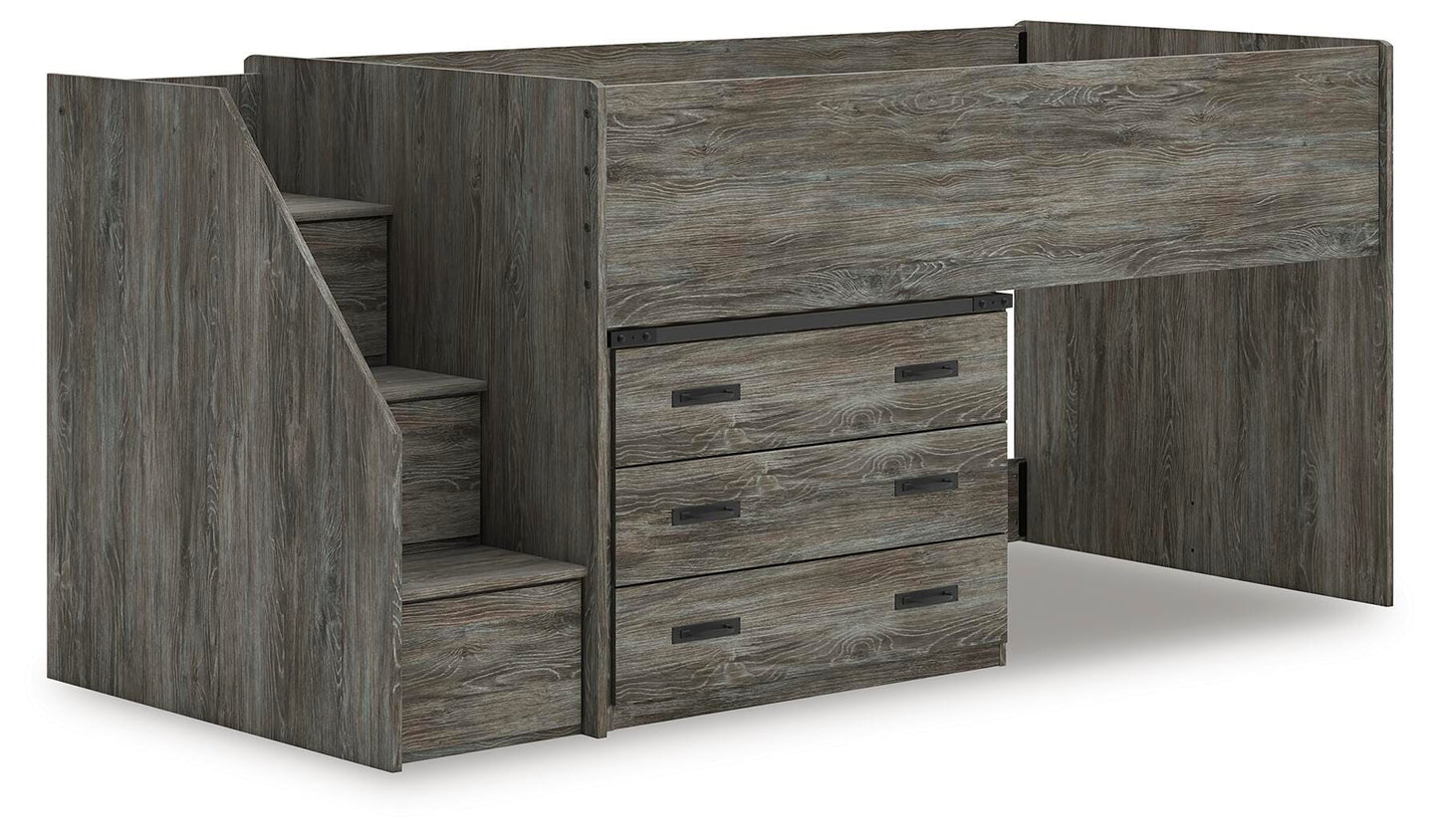 Frandern Twin Loft Bed with Drawer Storage