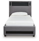 Verishaw Twin Upholstered Bed with Wireless Audio