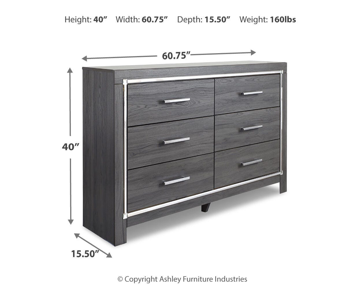 Lodanna Full Panel Bed with 2 Storage Drawers with Mirrored Dresser