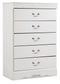 Anarasia Twin Sleigh Headboard, Dresser, Mirror, Chest and Nightstand