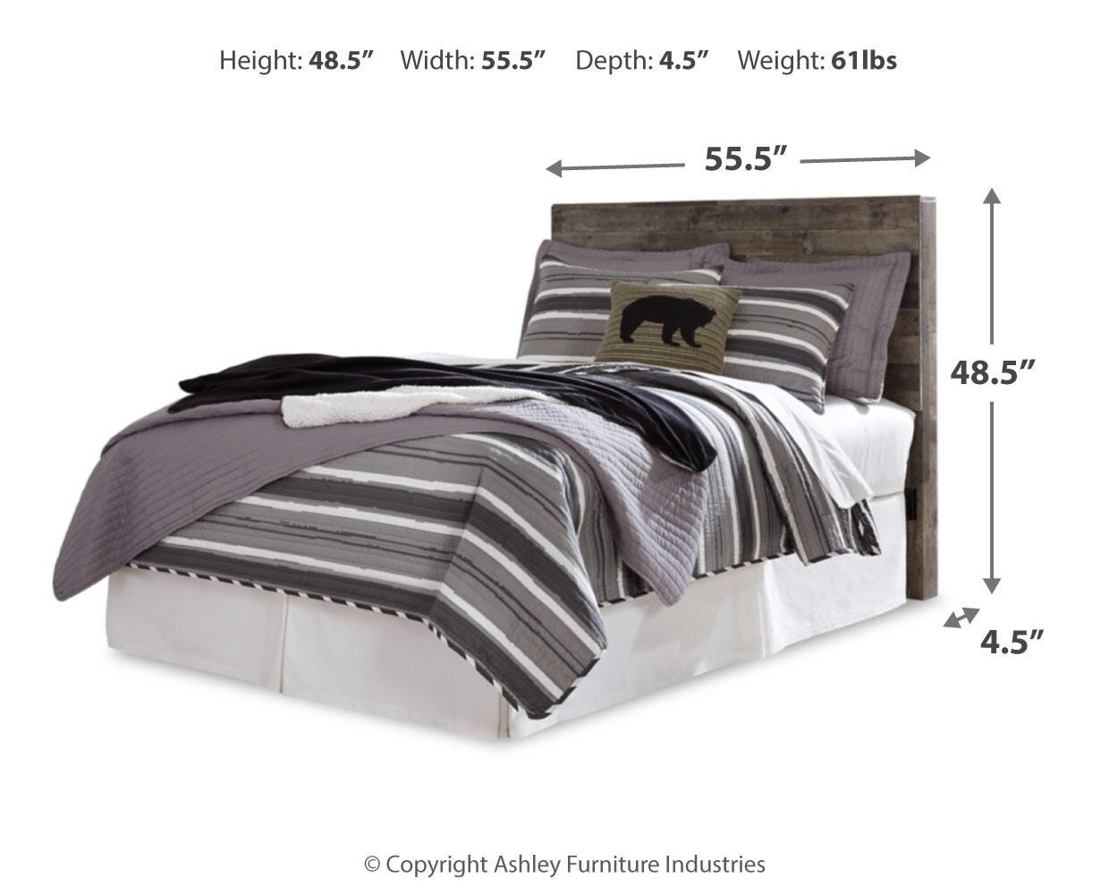 Derekson Full Panel Headboard Bed with Mirrored Dresser, Chest and Nightstand