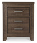 Juararo Queen Panel Headboard Bed with Mirrored Dresser, Chest and Nightstand