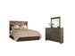 Juararo Queen Panel Headboard Bed with Mirrored Dresser