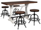Valebeck Counter Height Dining Table and 4 Barstools