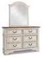 Realyn Full Panel Bed with Mirrored Dresser, Chest and Nightstand