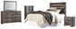 Drystan Queen Panel Headboard Bed with Mirrored Dresser, Chest and Nightstand