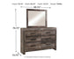 Wynnlow Queen Crossbuck Panel Bed with Mirrored Dresser