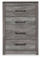 Bronyan King Panel Bed with Mirrored Dresser, Chest and Nightstand