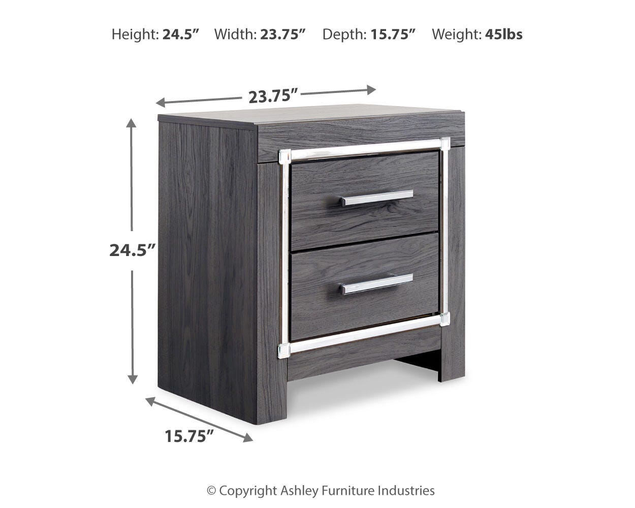 Lodanna Queen Panel Bed with 2 Storage Drawers, Dresser, Mirror and Nightstand