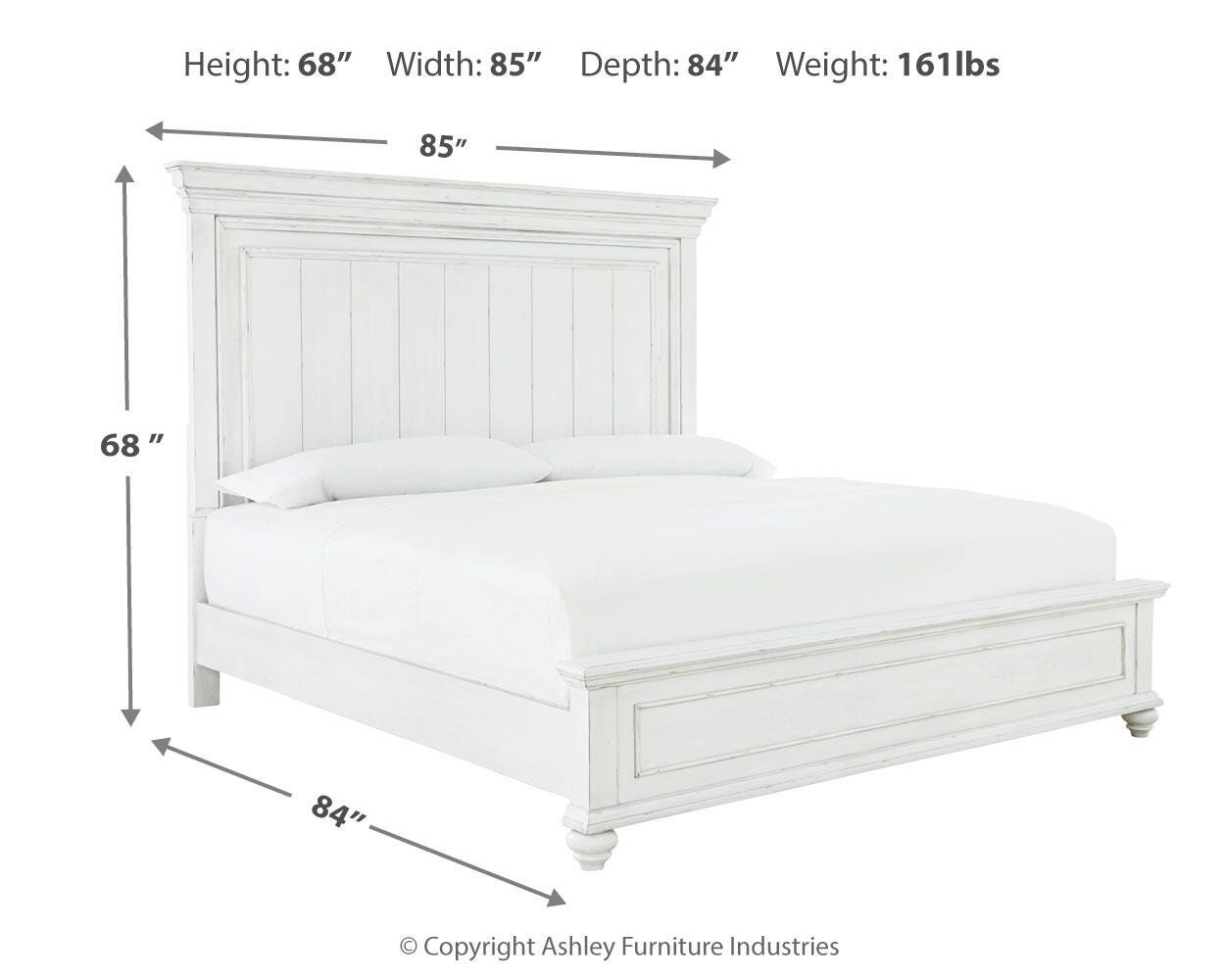 Kanwyn King Panel Bed with Mirrored Dresser