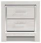 Altyra King Upholstered Storage Bed with Mirrored Dresser and Nightstand