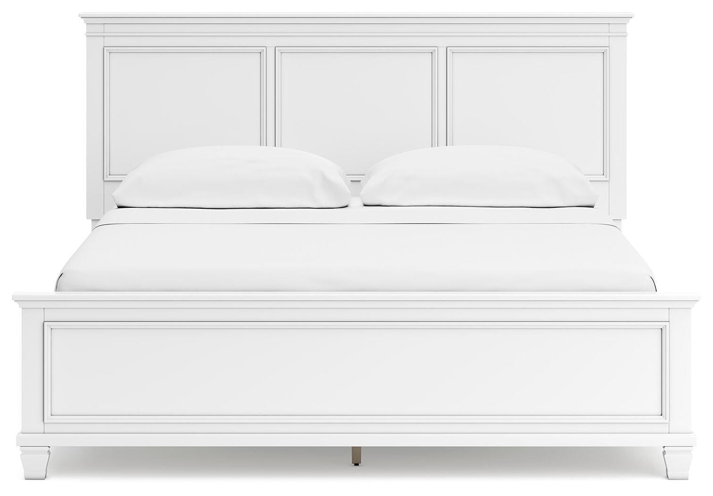 Fortman California King Panel Bed with Mirrored Dresser and Nightstand