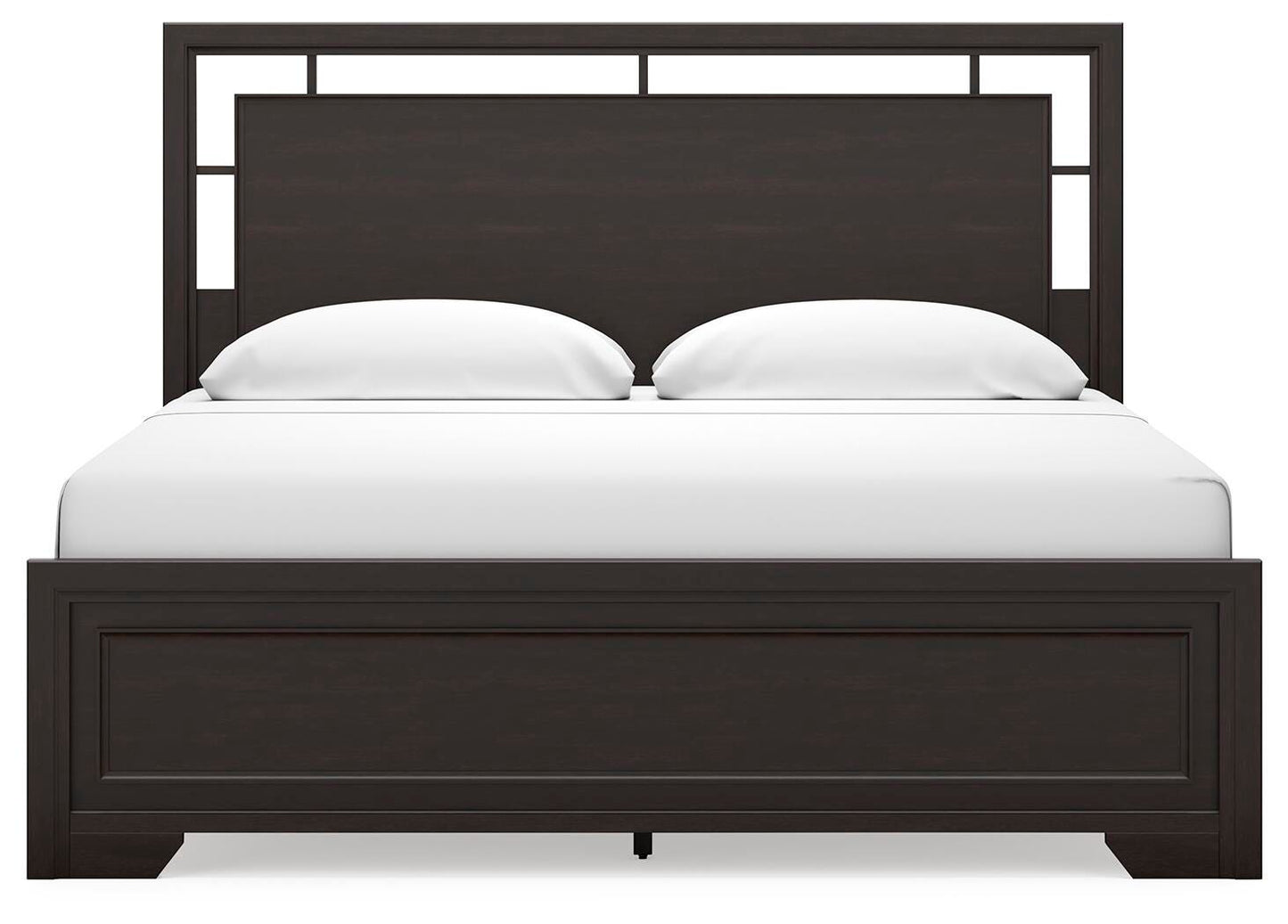 Covetown King Panel Bed with Mirrored Dresser and Nightstand