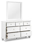 Fortman Twin Panel Bed with Mirrored Dresser, Chest and Nightstand
