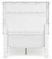 Fortman Twin Panel Bed with Mirrored Dresser, Chest and Nightstand