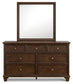 Danabrin Twin Panel Bed with Mirrored Dresser