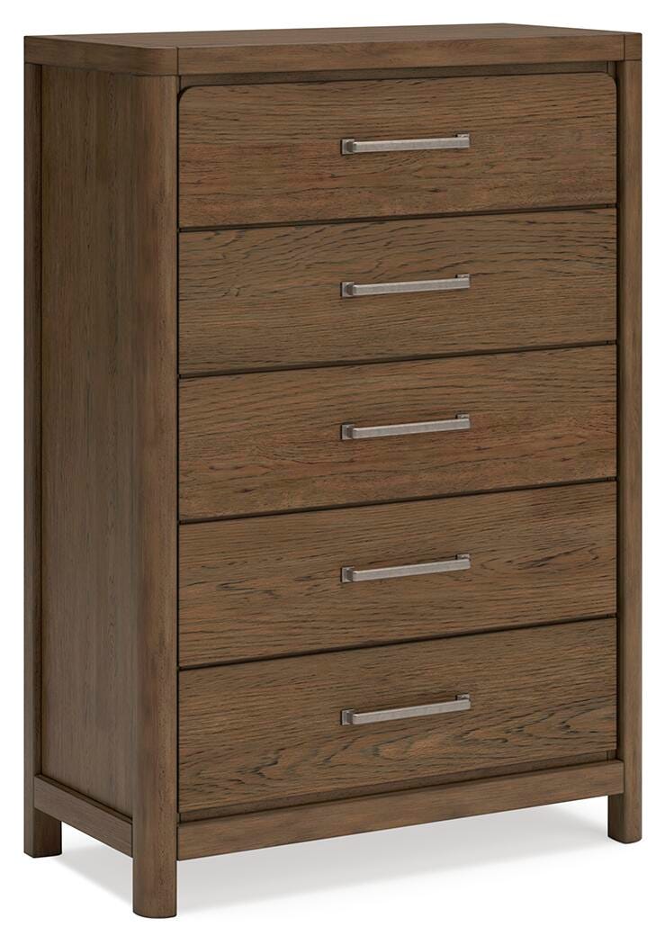 Cabalynn California King Panel Bed with Storage with Mirrored Dresser, Chest and Nightstand
