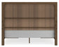 Cabalynn King Panel Bed with Storage with Mirrored Dresser, Chest and Nightstand
