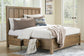 Cabalynn King Panel Bed with Storage with Mirrored Dresser and Nightstand