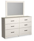 Stelsie Twin Panel Bed with Mirrored Dresser, Chest and Nightstand