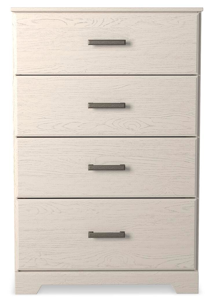 Stelsie Twin Panel Bed with Mirrored Dresser, Chest and Nightstand