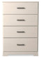 Stelsie Twin Panel Bed with Mirrored Dresser, Chest and Nightstand