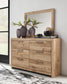 Hyanna Twin Panel Bed with 2 Side Storage, Dresser, Mirror and Nightstand