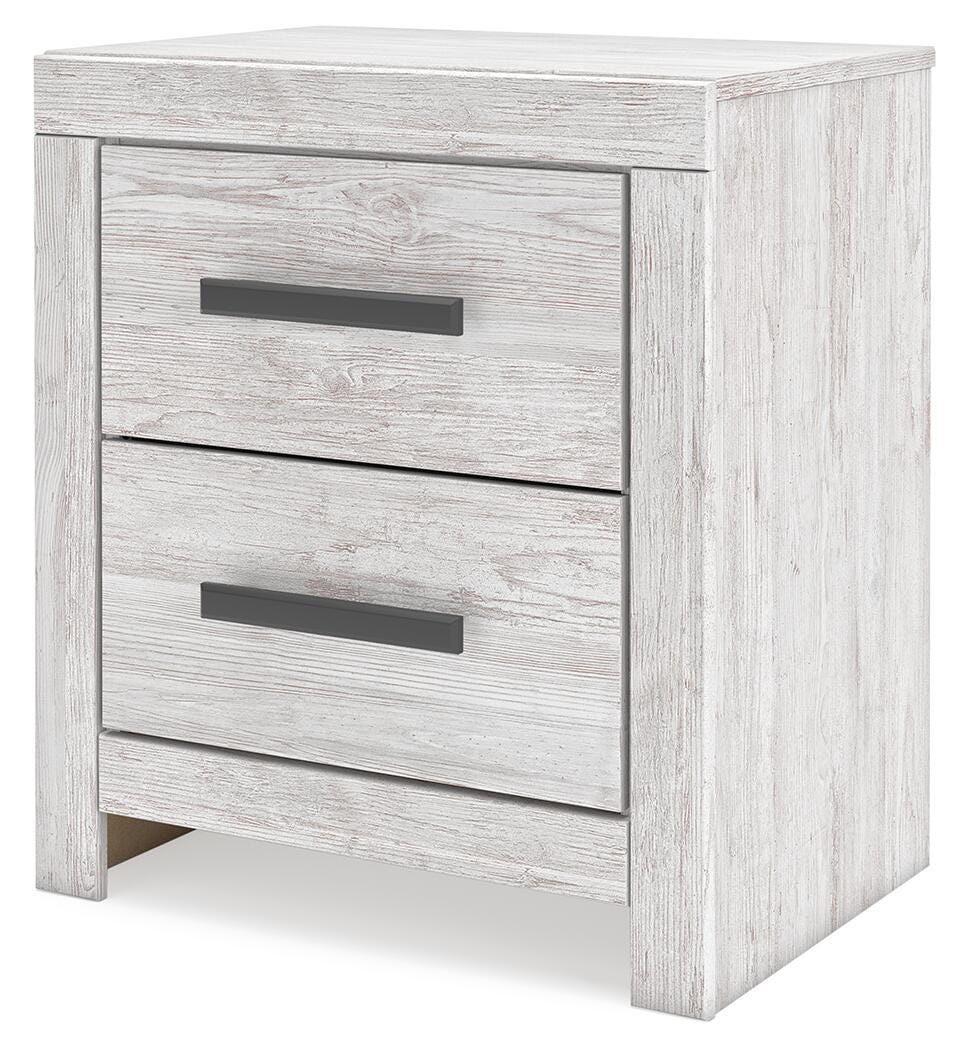 Cayboni Full Panel Bed with Mirrored Dresser and Nightstand
