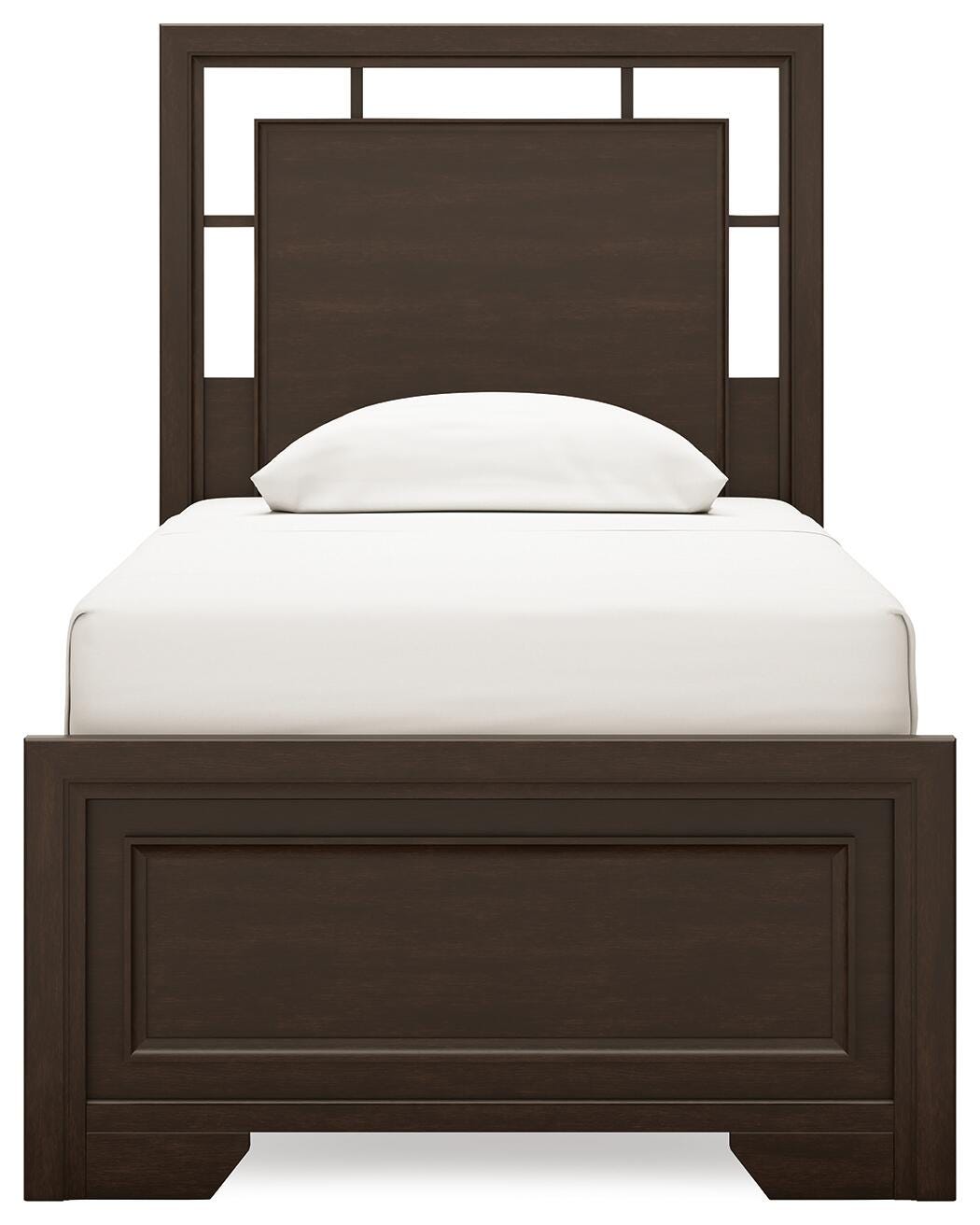 Covetown Twin Panel Bed with Mirrored Dresser and Nightstand