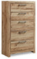 Hyanna Twin Panel Bed, Dresser, Mirror, Chest and Nightstand