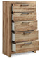 Hyanna Queen Panel Bed with 2 Side Storage, Dresser, Mirror, Chest and Nightstand