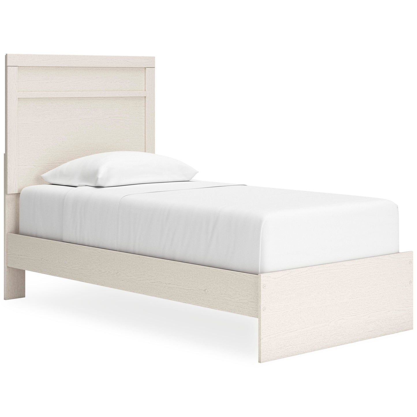 Stelsie Twin Panel Bed with Mirrored Dresser