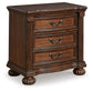 Lavinton California King Poster Bed with Mirrored Dresser and Nightstand
