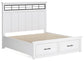 Ashbryn King Panel Storage Bed, Dresser, Mirror and Nightstand