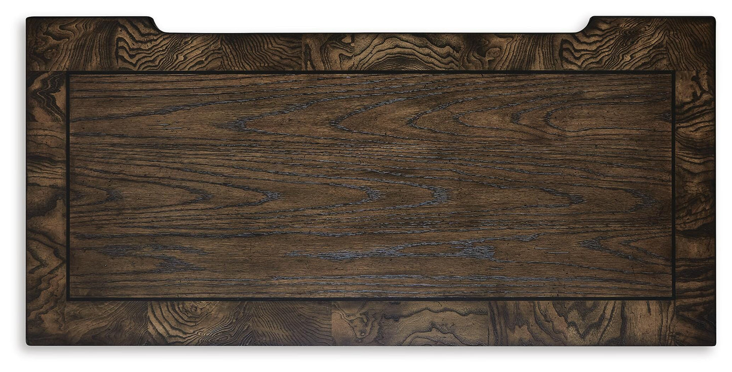 Maylee King Upholstered Bed, Dresser, Mirror, Chest and Nightstand