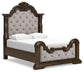 Maylee Queen Upholstered Bed, Dresser, Mirror, Chest and Nightstand
