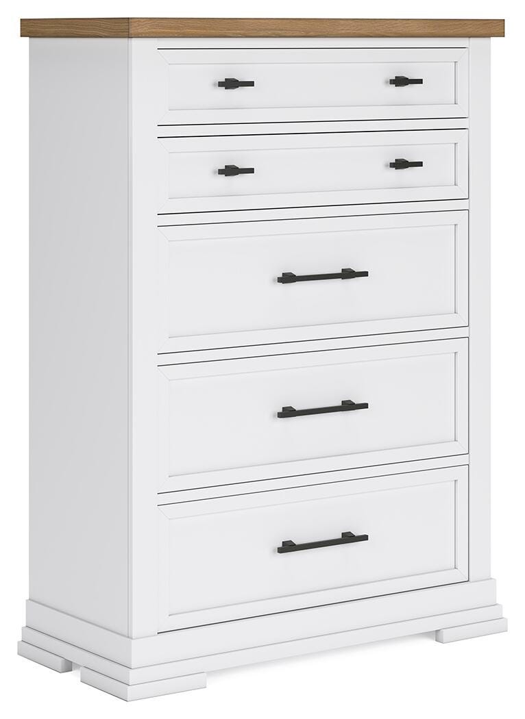 Ashbryn California King Panel Storage Bed, Dresser, Mirror, Chest and Nightstand