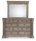 Blairhurst King Panel Bed with Mirrored Dresser