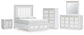 Chalanna Queen Upholstered Storage Bed, Dresser, Mirror, Chest and Nightstand